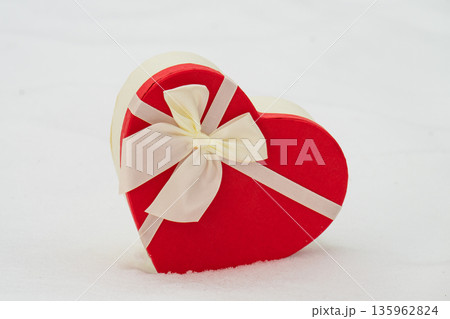 red hearts on the snow red hearts on the snow 135962824