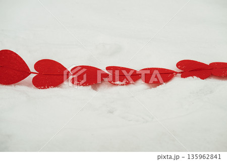 red hearts on the snow= red hearts on the snow= 135962841