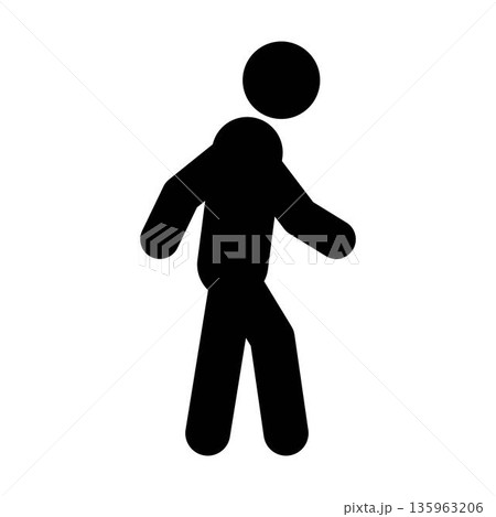 Walking icon pictogram symbol representing human movement, daily activity, pedestrian motion, lifestyle, and basic navigation. 135963206