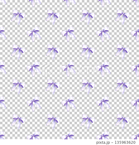 Watercolor seamless pattern with light lilac bows on an isolated background. A romantic template with an illustration of cute bows for fabric, wallpaper, packaging. 135963620
