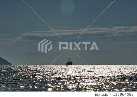 Sea waves off the coast near Vlora, Albania, August 2025. 135964083