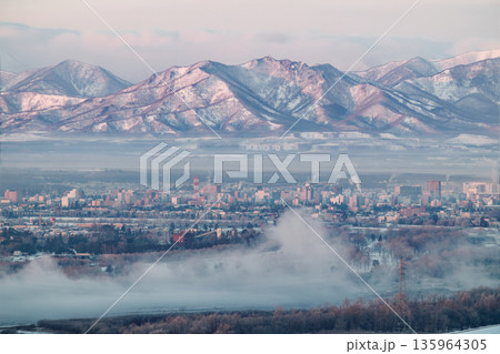 気嵐と日高山脈 135964305