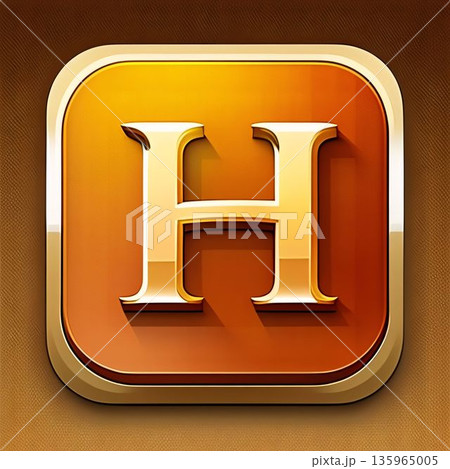 Hospital icon on orange background. Vector illustration. Eps 10. letter H 135965005