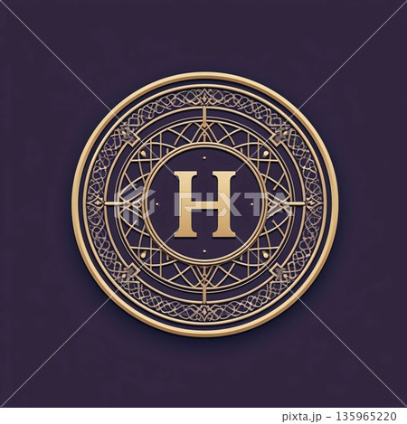 Luxury monogram design. Elegant vector element for your design. letter H 135965220