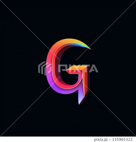 G letter in the form of a rainbow. Vector font for your design. 135965322