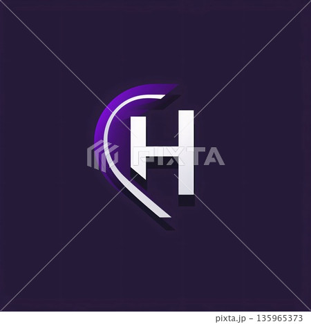 Vector illustration of a letter with a blue and white gradient. Letter H Vector illustration of a letter with a blue and white gradient. Letter H 135965373
