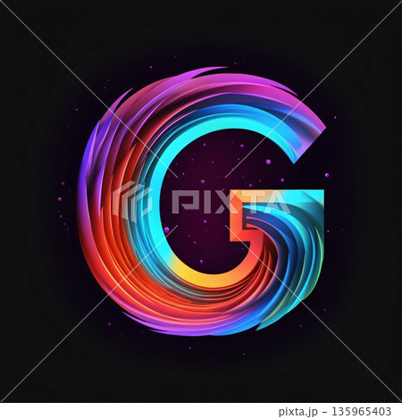 G letter logo in the form of a rainbow. Vector illustration. 135965403
