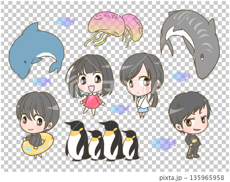 水族館裡的魚和孩子 水族館裡的魚和孩子 135965958