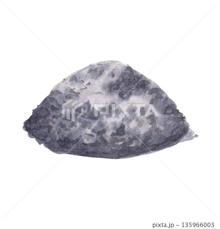 Pile of ashes watercolor illustration isolated on white ideal for Christian design, church layout, devotional content, spiritual reflection projects. Mortality, humility, repentance during Lent season 135966003