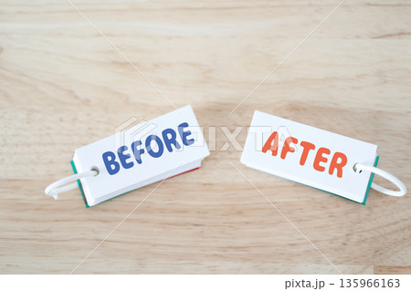 BEFOREとAFTERで示す変化と比較のイメージ。 BEFOREとAFTERで示す変化と比較のイメージ。 135966163