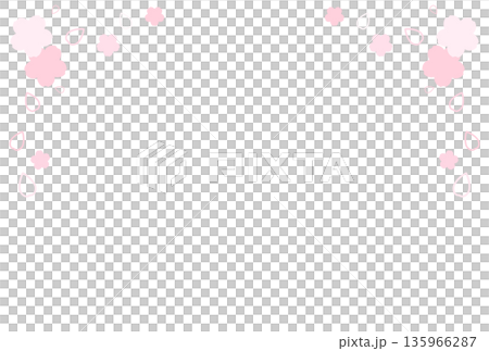 Light pink cherry blossom and petal frame Light pink cherry blossom and petal frame 135966287