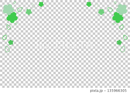 Green cherry blossom and petal frame Green cherry blossom and petal frame 135966305