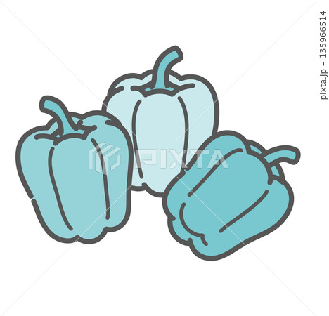 パプリカのイラスト（ビタミンC・E/緑黄色野菜） 135966514