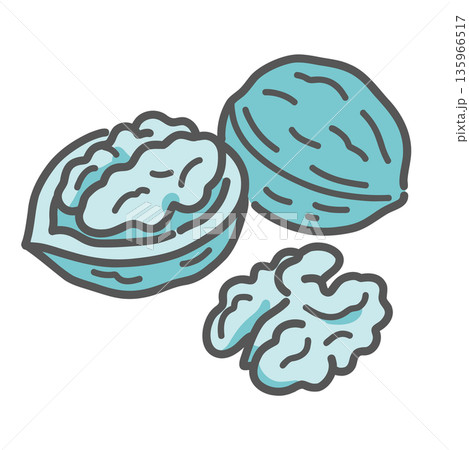 クルミのイラスト（オメガ3脂肪酸/良質な脂質/ナッツ） 135966517