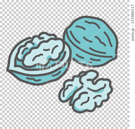 クルミのイラスト（オメガ3脂肪酸/良質な脂質/ナッツ） 135966517