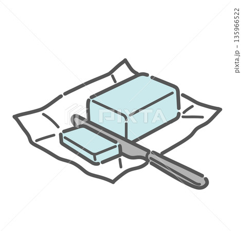 バターのイラスト（動物性脂肪/飽和脂肪酸/乳製品） 135966522