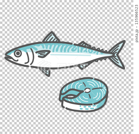 鯖(サバ)のイラスト(DHA・EPA/青魚/オメガ3) 鯖(サバ)のイラスト(DHA・EPA/青魚/オメガ3) 135966523