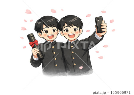 卒業式のイラスト素材 135966971