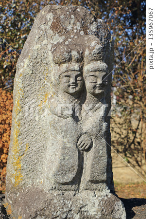 安曇野穂高　水色の時道祖神 135967067