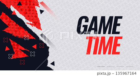 Energetic Sport Background Design with Black and Red Abstract Brush Shapes with Triangle Patterns and Elements. Competition Banner Layout for Marketing and Advertising Energetic Sport Background Design with Black and Red Abstract Brush Shapes with Triangle Patterns and Elements. Competition Banner Layout for Marketing and Advertising 135967164