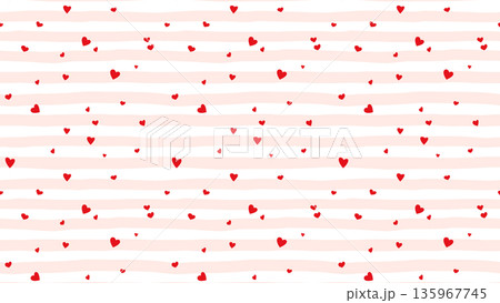 Red Small Hearts on Pink Striped Background Vector Seamless Pattern, Girly Coquette for Valentines Day Love Gift Wrapping or Greeting Cards, Fabric Textile Print Horizontal Banner Panoramic Backdrop Red Small Hearts on Pink Striped Background Vector Seamless Pattern, Girly Coquette for Valentines Day Love Gift Wrapping or Greeting Cards, Fabric Textile Print Horizontal Banner Panoramic Backdrop 135967745