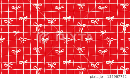 White Bow on Red Checkered Doodle Lines Vector Seamless Pattern, Girly Coquette for Valentines Day Love Gift Wrapping or Greeting Cards, Fabric Textile Print Horizontal Banner Panoramic Backdrop White Bow on Red Checkered Doodle Lines Vector Seamless Pattern, Girly Coquette for Valentines Day Love Gift Wrapping or Greeting Cards, Fabric Textile Print Horizontal Banner Panoramic Backdrop 135967752