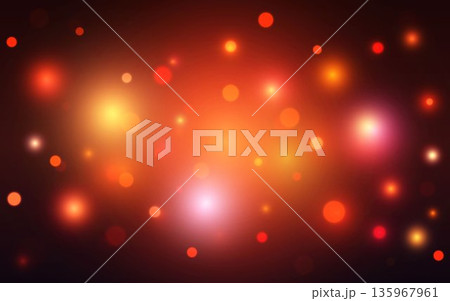 Warm Red and Orange Bokeh Background with Glowing Light Orbs and Abstract Blur 135967961