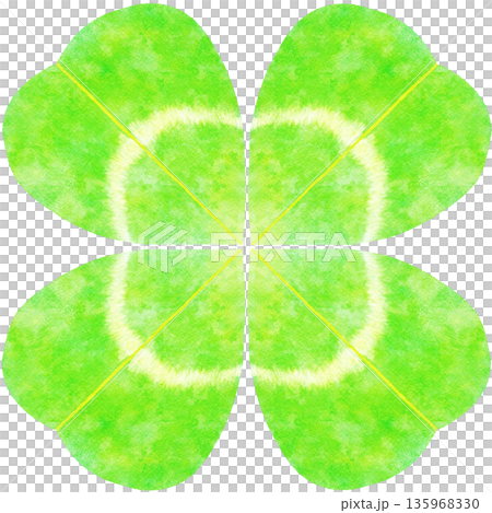 Four-leaf clover simple watercolor illustration Four-leaf clover simple watercolor illustration 135968330