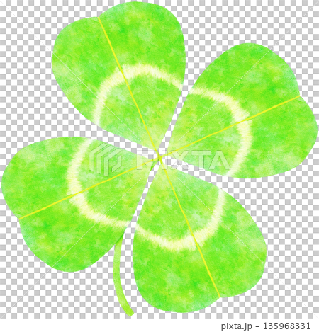 かわいい四つ葉のクローバー 水彩イラスト かわいい四つ葉のクローバー 水彩イラスト 135968331