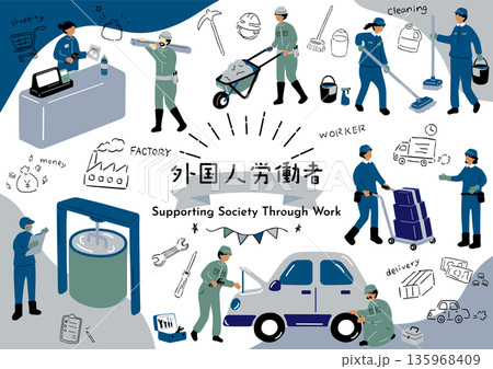 社会を支える外国人労働者 135968409