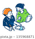 工作をする男の子と女の子のイラスト 135968871
