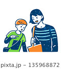 母親と男の子のイラスト 135968872