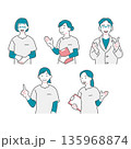 医師と看護師のイラストセット 135968874