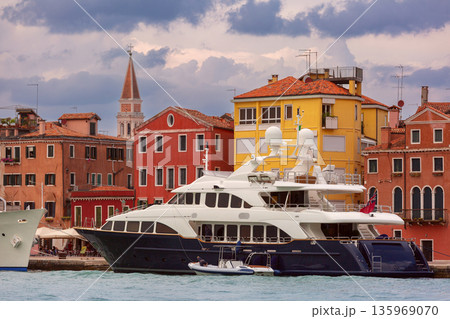 Luxury Yacht Docked in Venice, Italy Luxury Yacht Docked in Venice, Italy 135969070