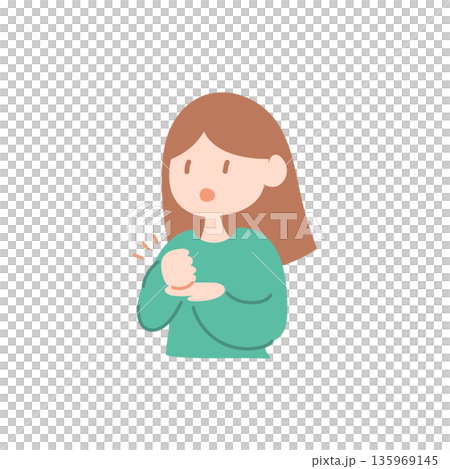 一位堅定的女性的向量插圖 一位堅定的女性的向量插圖 135969145