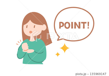納得する女性のベクターイラスト 135969147