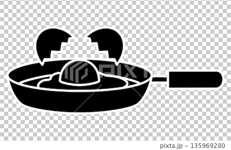 開啟美好的一天：一個簡單的圖標，代表早餐必備食材——煎蛋 135969280