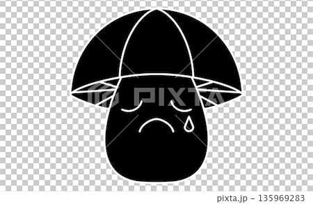 Mushroom character: Sad crying face anthropomorphic icon 135969283