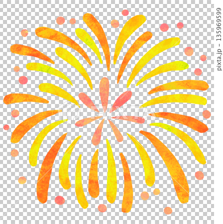 暖色調煙火插圖 135969599
