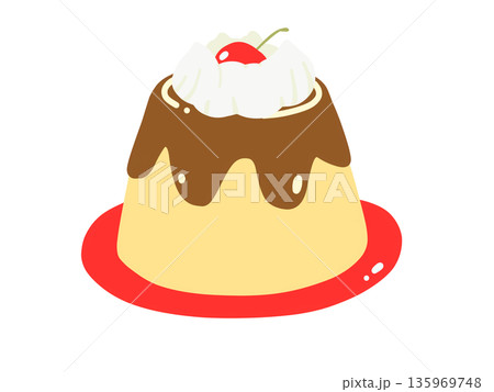 かわいいプリンのイラスト かわいいプリンのイラスト 135969748