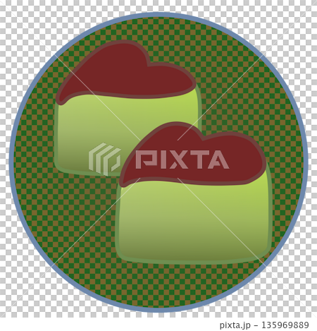 圓形背景的心形巧克力插圖 135969889