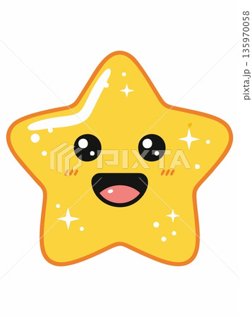 Cute Smiling Star Cartoon Illustration 135970058