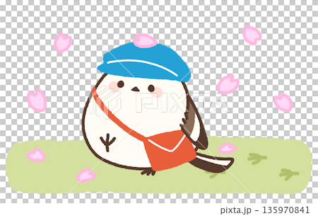 一隻長尾山雀沿著送貨路線行走,道路兩旁鋪滿了飄落的櫻花花瓣。 一隻長尾山雀沿著送貨路線行走,道路兩旁鋪滿了飄落的櫻花花瓣。 135970841