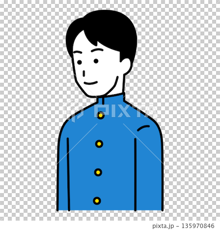 一名男學生直視前方 一名男學生直視前方 135970846