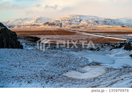 Golden hour along iceland's south coast Golden hour along iceland's south coast 135970978