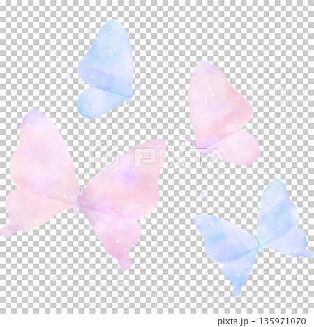 Illustration material of a butterfly gently painted in watercolor style | Butterfly, Watercolor, Insect, Nature 135971070