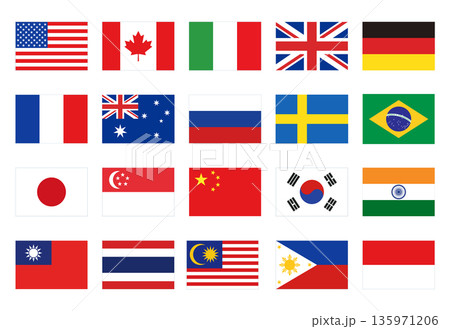 いろんな国旗スタンダードな比率2:3の20か国セット いろんな国旗スタンダードな比率2:3の20か国セット 135971206