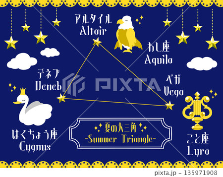 夏の大三角形　ゴールド 135971908