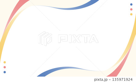 曲線のシンプルなデザインフレーム、背景、16:9サイズ 135971924