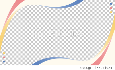 曲線のシンプルなデザインフレーム、背景、16:9サイズ 135971924